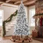 Árbol de Navidad Artificial 270 cm con 1507 Ramas Base Metálica Plegable Montaje Rápido para Salón Interior Blanco