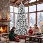 Árbol de Navidad Artificial 270 cm con 1507 Ramas Base Metálica Plegable Montaje Rápido para Salón Interior Blanco