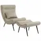 Sillón con Reposapiés Asiento Ancho Cojín Lumbar y Respaldo Curvo Tapizado en Leathaire Patas de Acero Blanco Crema Sillón con Reposapiés Asiento Ancho Cojín Lumbar y Respaldo Curvo Tapizado en Leathaire Patas de Acero Blanco Crema