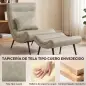Sillón con Reposapiés Asiento Ancho Cojín Lumbar y Respaldo Curvo Tapizado en Leathaire Patas de Acero Blanco Crema Sillón con Reposapiés Asiento Ancho Cojín Lumbar y Respaldo Curvo Tapizado en Leathaire Patas de Acero Blanco Crema