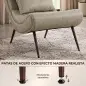 Sillón con Reposapiés Asiento Ancho Cojín Lumbar y Respaldo Curvo Tapizado en Leathaire Patas de Acero Blanco Crema Sillón con Reposapiés Asiento Ancho Cojín Lumbar y Respaldo Curvo Tapizado en Leathaire Patas de Acero Blanco Crema