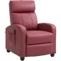 Sillón de Masaje Reclinable con Mando a Distancia Bolsillo Lateral y Temporizador Tapizado en PU 68x88x98cm Rojo Burdeos