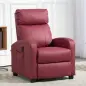 Sillón de Masaje Reclinable con Mando a Distancia Bolsillo Lateral y Temporizador Tapizado en PU 68x88x98cm Rojo Burdeos