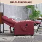Sillón de Masaje Reclinable con Mando a Distancia Bolsillo Lateral y Temporizador Tapizado en PU 68x88x98cm Rojo Burdeos