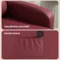 Sillón de Masaje Reclinable con Mando a Distancia Bolsillo Lateral y Temporizador Tapizado en PU 68x88x98cm Rojo Burdeos