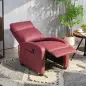 Sillón de Masaje Reclinable con Mando a Distancia Bolsillo Lateral y Temporizador Tapizado en PU 68x88x98cm Rojo Burdeos