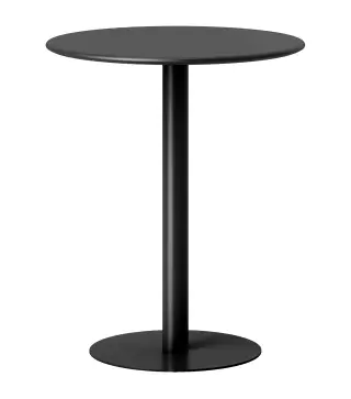 Mesa de Comedor Redonda para 2 Personas Mesa de Cocina de Acero para Interior y Exterior Ø60x72 cm Negro