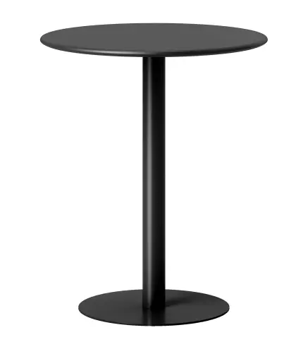 Mesa de Comedor Redonda para 2 Personas Mesa de Cocina de Acero para Interior y Exterior Ø60x72 cm Negro