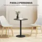 Mesa de Comedor Redonda para 2 Personas Mesa de Cocina de Acero para Interior y Exterior Ø60x72 cm Negro Mesa de Comedor Redonda para 2 Personas Mesa de Cocina de Acero para Interior y Exterior Ø60x72 cm Negro