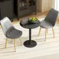 Mesa de Comedor Redonda para 2 Personas Mesa de Cocina de Acero para Interior y Exterior Ø60x72 cm Negro Mesa de Comedor Redonda para 2 Personas Mesa de Cocina de Acero para Interior y Exterior Ø60x72 cm Negro