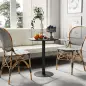 Mesa de Comedor Redonda para 2 Personas Mesa de Cocina de Acero para Interior y Exterior Ø60x72 cm Negro Mesa de Comedor Redonda para 2 Personas Mesa de Cocina de Acero para Interior y Exterior Ø60x72 cm Negro