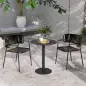 Mesa de Comedor Redonda para 2 Personas Mesa de Cocina de Acero para Interior y Exterior Ø60x72 cm Negro Mesa de Comedor Redonda para 2 Personas Mesa de Cocina de Acero para Interior y Exterior Ø60x72 cm Negro