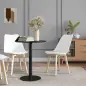 Mesa de Comedor Redonda para 2 Personas Mesa de Cocina de Acero para Interior y Exterior Ø60x72 cm Negro Mesa de Comedor Redonda para 2 Personas Mesa de Cocina de Acero para Interior y Exterior Ø60x72 cm Negro