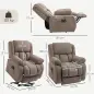 Sillón Relax Reclinable Eléctrico Levanta Personas Masaje Vibratorio y Calor Asiento Ancho Puerto USB Bolsillos Marrón Sillón Relax Reclinable Eléctrico Levanta Personas Masaje Vibratorio y Calor Asiento Ancho Puerto USB Bolsillos Marrón