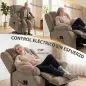 Sillón Relax Reclinable Eléctrico Levanta Personas Masaje Vibratorio y Calor Asiento Ancho Puerto USB Bolsillos Marrón Sillón Relax Reclinable Eléctrico Levanta Personas Masaje Vibratorio y Calor Asiento Ancho Puerto USB Bolsillos Marrón