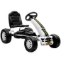 Go Kart para Niños de +3 Años con Asiento Ajustable Volante Freno Manual Marco de Aluminio y Acero Carga 30 kg Blanco