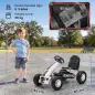 Go Kart para Niños de +3 Años con Asiento Ajustable Volante Freno Manual Marco de Aluminio y Acero Carga 30 kg Blanco