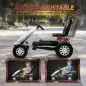 Go Kart para Niños de +3 Años con Asiento Ajustable Volante Freno Manual Marco de Aluminio y Acero Carga 30 kg Blanco