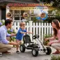 Go Kart para Niños de +3 Años con Asiento Ajustable Volante Freno Manual Marco de Aluminio y Acero Carga 30 kg Blanco