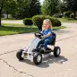 Go Kart para Niños de +3 Años con Asiento Ajustable Volante Freno Manual Marco de Aluminio y Acero Carga 30 kg Blanco