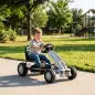 Go Kart para Niños de +3 Años con Asiento Ajustable Volante Freno Manual Marco de Aluminio y Acero Carga 30 kg Blanco