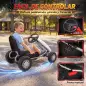 Go Kart para Niños de +3 Años con Asiento Ajustable Volante Freno Manual Marco de Aluminio y Acero Carga 30 kg Rojo