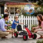 Go Kart para Niños de +3 Años con Asiento Ajustable Volante Freno Manual Marco de Aluminio y Acero Carga 30 kg Rojo