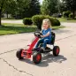 Go Kart para Niños de +3 Años con Asiento Ajustable Volante Freno Manual Marco de Aluminio y Acero Carga 30 kg Rojo