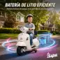 Moto Eléctrica para Niños Licencia Mini Vespa GTS 2 Ruedas Auxiliares Batería de Litio Faro Bocina Respaldo Blanco Moto Eléctrica para Niños Licencia Mini Vespa GTS 2 Ruedas Auxiliares Batería de Litio Faro Bocina Respaldo Blanco