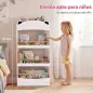Librería Infantil de Pared de 4 Niveles Estantería para Libros Diseño de Osito para Dormitorio de 3 a 8 Años Blanco