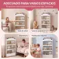 Librería Infantil de Pared de 4 Niveles Estantería para Libros Diseño de Osito para Dormitorio de 3 a 8 Años Blanco