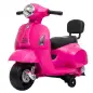 Moto Eléctrica para Niños Licencia Mini Vespa GTS 2 Ruedas Auxiliares Batería de Litio Faro Bocina Respaldo Rosa