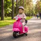 Moto Eléctrica para Niños Licencia Mini Vespa GTS 2 Ruedas Auxiliares Batería de Litio Faro Bocina Respaldo Rosa