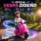 Moto Eléctrica para Niños Licencia Mini Vespa GTS 2 Ruedas Auxiliares Batería de Litio Faro Bocina Respaldo Rosa
