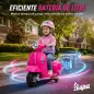 Moto Eléctrica para Niños Licencia Mini Vespa GTS 2 Ruedas Auxiliares Batería de Litio Faro Bocina Respaldo Rosa
