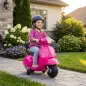 Moto Eléctrica para Niños Licencia Mini Vespa GTS 2 Ruedas Auxiliares Batería de Litio Faro Bocina Respaldo Rosa
