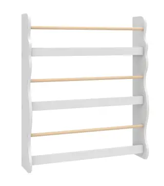 Librería Infantil de Pared de 3 Niveles Estantería para Libros para Dormitorio Guardería de 3 a 8 Años Blanco