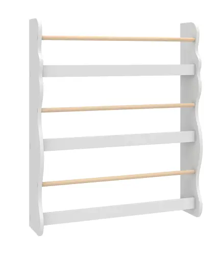 Librería Infantil de Pared de 3 Niveles Estantería para Libros para Dormitorio Guardería de 3 a 8 Años Blanco