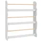 Librería Infantil de Pared de 3 Niveles Estantería para Libros para Dormitorio Guardería de 3 a 8 Años Blanco