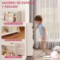 Librería Infantil de Pared de 3 Niveles Estantería para Libros para Dormitorio Guardería de 3 a 8 Años Blanco