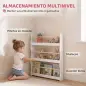 Librería Infantil de Pared de 3 Niveles Estantería para Libros para Dormitorio Guardería de 3 a 8 Años Blanco