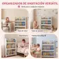 Librería Infantil de Pared de 3 Niveles Estantería para Libros para Dormitorio Guardería de 3 a 8 Años Blanco