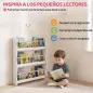 Librería Infantil de Pared de 3 Niveles Estantería para Libros para Dormitorio Guardería de 3 a 8 Años Blanco