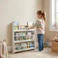 Librería Infantil de Pared de 3 Niveles Estantería para Libros para Dormitorio Guardería de 3 a 8 Años Blanco