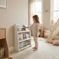 Librería Infantil de Pared de 3 Niveles Estantería para Libros para Dormitorio Guardería de 3 a 8 Años Blanco