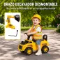 Excavadora sin Pedales Juguete con Casco de Seguridad Excavadora Correpasillos con Brazo Excavador 1 a 4 Años Amarillo Excavadora sin Pedales Juguete con Casco de Seguridad Excavadora Correpasillos con Brazo Excavador 1 a 4 Años Amarillo