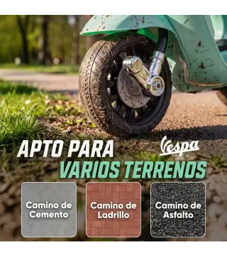 Moto Eléctrica para Niños Licencia Mini Vespa GTS 2 Ruedas Auxiliares Batería de Litio Faro Bocina Respaldo Verde