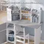 Escritorio Infantil con Silla Soporte de Tableta Ajustable Portalápices Panel de Corcho 5-12 Años Gris