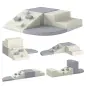 Juego de 4 Bloques de Espuma para Niños de Psicomotricidad Tapizados en PU Escalar y Gatear 1-3 Años Gris Claro y Beige