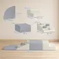 Juego de 4 Bloques de Espuma para Niños de Psicomotricidad Tapizados en PU Escalar y Gatear 1-3 Años Gris Claro y Beige